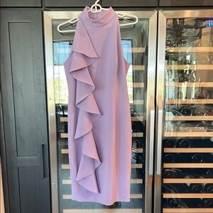 Eliza J Purple Ruffled Halter Cocktail Dress
